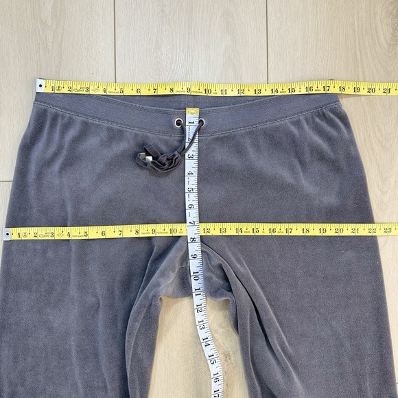 Y2K Victoria's Secret Size L Velour Tracksuit Gray Angel Wings Zip Hoodie Pants - Picture 6 of 9